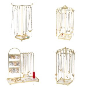 Spot transfrontalier, boucles d'oreilles créatives en métal, colliers, porte-bagues, accessoires de diffusion en direct de perles de bijouterie, porte-bijoux. – Image 1