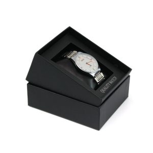 Boîte de montre noire, boîte d'emballage de mode, boîte-cadeau directe d'usine, vente en gros au comptant, boîte à sous-bijoux en PU haut de gamme. – Image 4