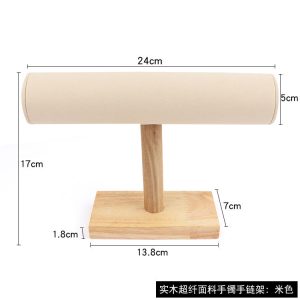 Porte-bracelet, bracelet en bois massif, bracelet, présentoir cylindrique en flanelle, porte-montre, accessoires de tir, porte-bijoux. – Image 7