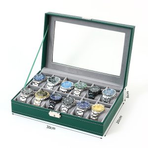 Boîte de rangement de montres transfrontalière, boîte de présentation de bijoux, boîte d'emballage de collection de bijoux, boîte de montre en cuir, boîte à bijoux ménagers. – Image 8