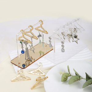 Boucles d'oreilles en acrylique, support de boucles d'oreilles, présentoir d'échantillons de bijoux en or et en argent, support de bijoux, accessoires, support de rangement transparent – Image 3
