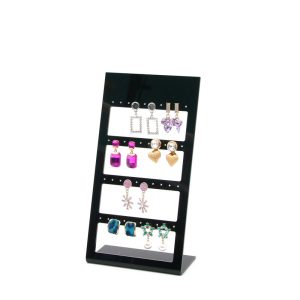 Porte-bijoux en acrylique, boucles d'oreilles creuses noires, boucles d'oreilles, porte-pendentifs, présentoir à bijoux, prise de vue, accessoires de stand – Image 3