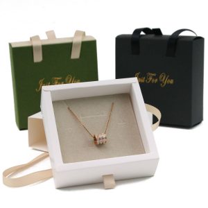 Ins portable boîte d'emballage de bijoux verts tirer boîte-cadeau fille collier boucles d'oreilles bague bracelet boîte à bijoux carton – Image 2