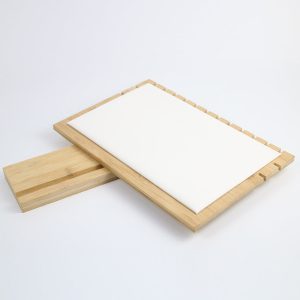 Spot mode bracelet collier support en cuir brossé présentoir fenêtre présentoir à bijoux stockage bois de bambou – Image 2