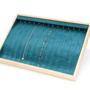 Plaque à bijoux en rondins, porte-bijoux, plaque à bijoux verte en microfibre de bois massif, présentoir à bijoux européen, stockage de bijoux – Image 6
