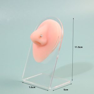 Porte-bijoux transfrontalier, simulation d'étagère en acrylique faux nez en silicone, porte-bijoux clou de nez, accessoires de poinçonnage de narine – Image 3