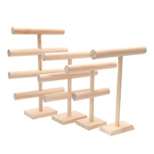 Présentoir de collier de bracelet en rondins étagère de rangement de bracelet suspendu en bois massif multicouche accessoires de porte-bijoux en bois – Image 4