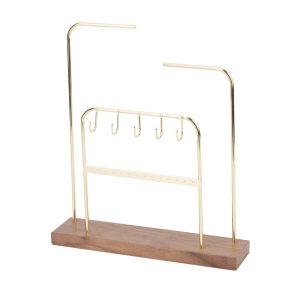 Présentoir à colliers en fer forgé en bois massif, présentoir à bijoux ménagers, présentoir à pendentifs suspendus de type porte, accessoires photo, présentoir à bijoux – Image 5