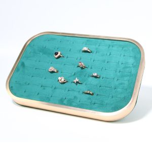 Plaque à bijoux en métal, porte-bijoux, plaque à bijoux verte en microfibre en alliage d'aluminium, présentoir à bijoux européen, stockage de bijoux – Image 7