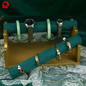 Spot fashion européen rétro vert porte-bijoux en cuir brossé bracelet montre présentoir à bijoux présentoir de stockage de bijoux – Image 2