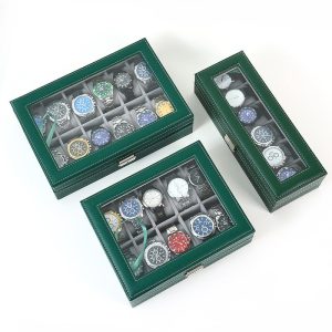 Boîte de rangement de montres transfrontalière, boîte de présentation de bijoux, boîte d'emballage de collection de bijoux, boîte de montre en cuir, boîte à bijoux ménagers. – Image 3