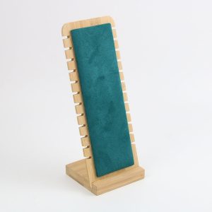 Présentoir de colliers de rangement en bambou et en bois créatif et simple, présentoir vertical en microfibre, présentoir de bijoux, spot de style européen – Image 6
