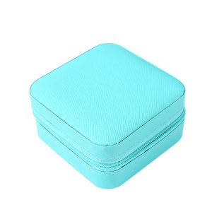 Boucles d'oreilles, boîte de rangement pour bijoux, collier, bijoux, grille en flanelle, anti-poussière, rangement portable, fermeture éclair, boîte à bijoux de voyage. – Image 8