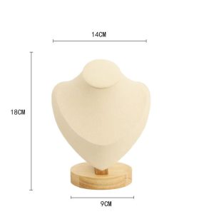 Mode en bois modèle de portrait européen et américain collier de bijoux en flanelle présentoir accessoires de tir de bijoux – Image 10