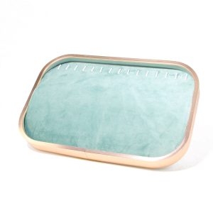 Plaque à bijoux en métal, porte-bijoux, plaque à bijoux vert clair en microfibre d'alliage d'aluminium, présentoir à bijoux européen, stockage de bijoux – Image 6