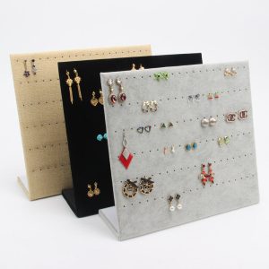 Vente en gros boucles d'oreilles clous plaque de rangement boucles d'oreilles en flanelle en forme de l rack présentoir à bijoux boucles d'oreilles présentoir accessoires plaque à bijoux – Image 1