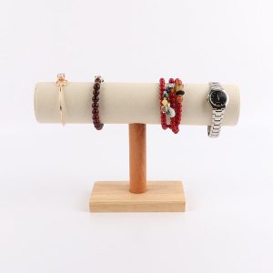 Porte-bracelet, bracelet en bois massif, bracelet, présentoir cylindrique en flanelle, porte-montre, accessoires de tir, porte-bijoux. – Image 11