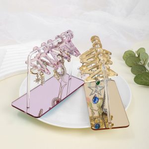 Boucles d'oreilles en acrylique, support de boucles d'oreilles, présentoir d'échantillons de bijoux en or et en argent, support de bijoux, accessoires, support de rangement transparent – Image 2