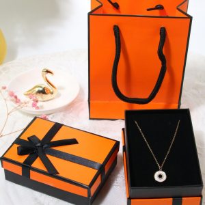 Spot en gros bijoux carton orange ciel et terre couverture bague boucles d'oreilles boucles d'oreilles collier bracelet bracelet bijoux coffret cadeau – Image 3