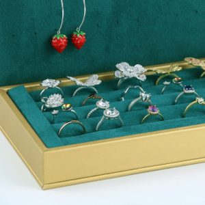 Spot rétro style haut de gamme série verte porte-bijoux série boucles d'oreilles bague présentoir à bijoux – Image 2