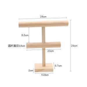 Présentoir de collier de bracelet en rondins étagère de rangement de bracelet suspendu en bois massif multicouche accessoires de porte-bijoux en bois – Image 6