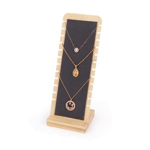 Vente en gros étagère amovible collier pendentif présentoir bambou et bois présentoir de bijoux présentoir de bijoux accessoires de bijoux – Image 4