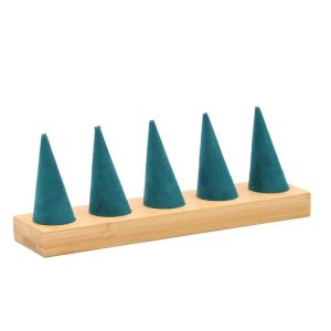 Présentoir à bagues, porte-bijoux, porte-bagues, porte-bagues, accessoires de présentoir, porte-bagues en bambou vert et en microfibre de bois. – Image 4