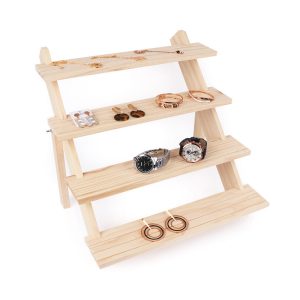 Présentoir à bagues en rondins, boucles d'oreilles multicouches, boucles d'oreilles, présentoir, présentoir à bijoux, boucles d'oreilles pendulaires amovibles, présentoir à bijoux pour cartes. – Image 3