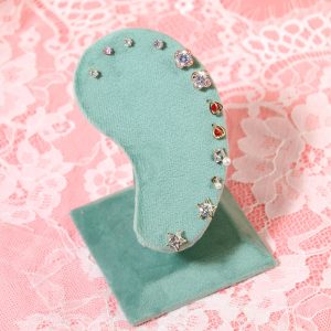 Porte-bijoux d'usine porte-boucles d'oreilles en flanelle verte bijouterie diffusion en direct vitrine accessoires présentoir à bijoux – Image 2