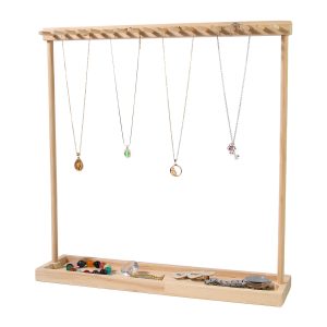 Présentoir transfrontalier pour collier en rondins de bois bracelet ornement de table pendentif boucle d'oreille accessoire de rangement porte-bijoux – Image 9