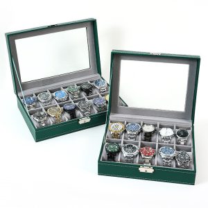Boîte de rangement de montres transfrontalière, boîte de présentation de bijoux, boîte d'emballage de collection de bijoux, boîte de montre en cuir, boîte à bijoux ménagers. – Image 4