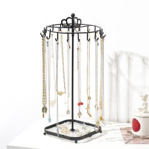 Spot couronne amovible porte-bijoux en métal rotatif collier présentoir à bijoux maison simple porte-bijoux – Image 2