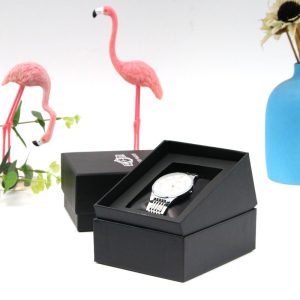 Boîte de montre noire, boîte d'emballage de mode, boîte-cadeau directe d'usine, vente en gros au comptant, boîte à sous-bijoux en PU haut de gamme. – Image 2
