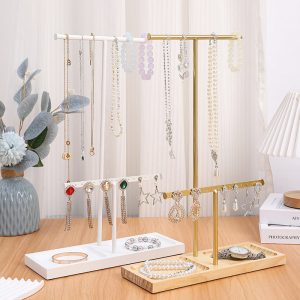 Support de boucles d'oreilles en fer forgé transfrontalier, présentoir de boucles d'oreilles à fond rond, présentoir à bijoux en métal, présentoir à boucles d'oreilles en hêtre, présentoir à bijoux. – Image 2