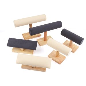Porte-bracelet, bracelet en bois massif, bracelet, présentoir cylindrique en flanelle, porte-montre, accessoires de tir, porte-bijoux. – Image 2