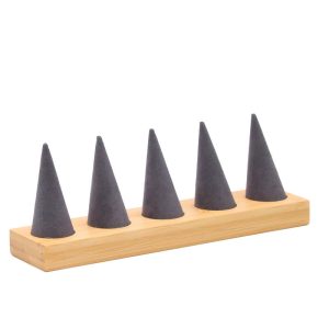 Présentoir à bagues, porte-bijoux, porte-bagues, porte-bagues, accessoires de présentoir, porte-bagues en bambou vert et en microfibre de bois. – Image 8