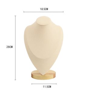 Mode en bois modèle de portrait européen et américain collier de bijoux en flanelle présentoir accessoires de tir de bijoux – Image 9