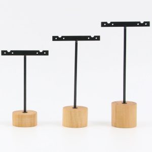 Support de boucles d'oreilles ensemble de trois pièces fond en bois boucles d'oreilles en bois présentoir de boucles d'oreilles présentoir de boucles d'oreilles en métal présentoir de bijoux en fer forgé – Image 9