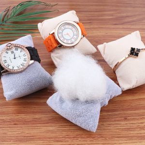 Cadre en rondins flanelle montre présentoir bracelet bracelet présentoir 12 grille plateau à bijoux plateau de rangement en bois – Image 4