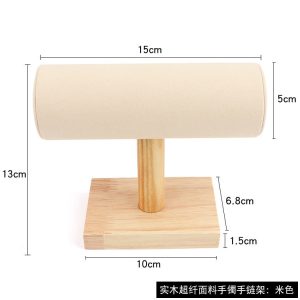 Porte-bracelet, bracelet en bois massif, bracelet, présentoir cylindrique en flanelle, porte-montre, accessoires de tir, porte-bijoux. – Image 5