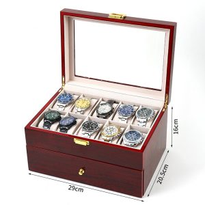 Boîte de montre de peinture ponctuelle transfrontalière boîte à bijoux en molleton de perles boîte-cadeau à 24 chiffres boîte de rangement de poussière de bijoux pour hommes et femmes – Image 12