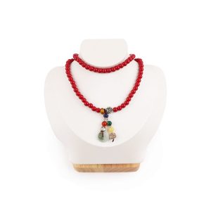 Présentoir de collier de cou de portrait de bijoux, support de pendentif de cou de modèle de comptoir, support de bijoux de base en bois haut de gamme – Image 5