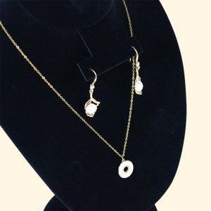 Présentoir de colliers transfrontaliers ensemble de bijoux en velours noir présentoir de bijoux boucles d'oreilles bague salle d'exposition accessoires d'affichage de tir de bijoux – Image 2