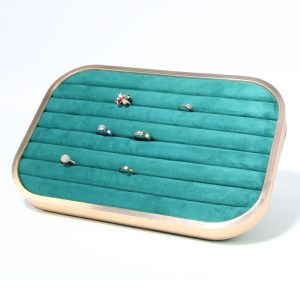 Plaque à bijoux en métal, porte-bijoux, plaque à bijoux verte en microfibre en alliage d'aluminium, présentoir à bijoux européen, stockage de bijoux – Image 8