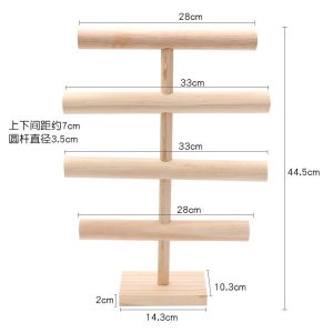 Présentoir de collier de bracelet en rondins étagère de rangement de bracelet suspendu en bois massif multicouche accessoires de porte-bijoux en bois – Image 8