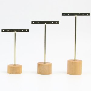 Support de boucles d'oreilles ensemble de trois pièces fond en bois boucles d'oreilles en bois présentoir de boucles d'oreilles présentoir de boucles d'oreilles en métal présentoir de bijoux en fer forgé – Image 13