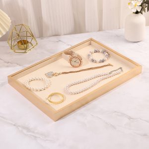 Plateau de présentation de bijoux transfrontaliers, plateau de bijoux, pendentif, bracelet, bague, boucles d'oreilles, accessoires de présentation de bijoux en argent perlé – Image 6