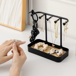 Porte-bijoux transfrontalier, porte-bijoux en plastique blanc, porte-bijoux, bracelet, boucles d'oreilles, clé, petite boîte de rangement. – Image 3