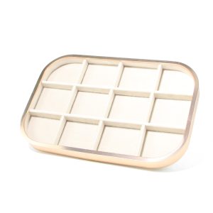 Plaque à bijoux en métal, porte-bijoux, plaque à bijoux beige en microfibre en alliage d'aluminium, présentoir à bijoux européen, stockage de bijoux – Image 13