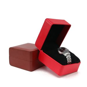 Montre d'affaires de luxe légère stockage de bijoux boîte d'emballage en cuir boîte-cadeau boîte de montre à rabat flanelle montre oreiller noyau intérieur – Image 3